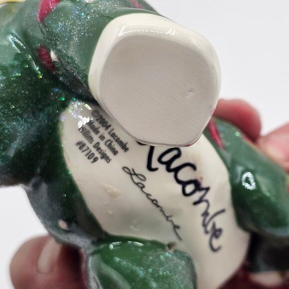 Whimsiclay Holly Berry Cat Sculpture-Handmade Figurine Christmas Winter Decor - Picture 4 of 5